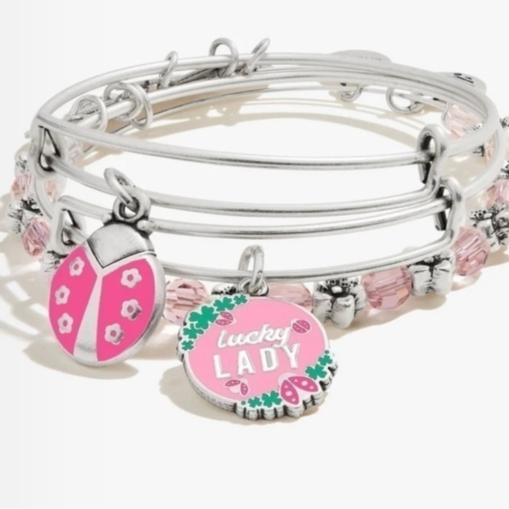 Alex & Ani Lucky Lady' Charm Bangles, Set of 3